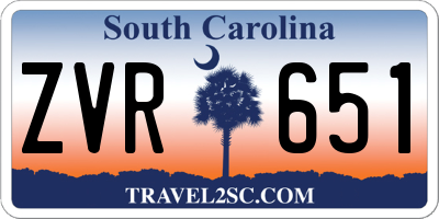 SC license plate ZVR651