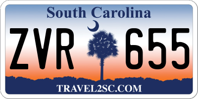 SC license plate ZVR655