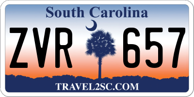 SC license plate ZVR657