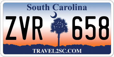 SC license plate ZVR658
