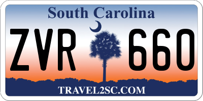 SC license plate ZVR660