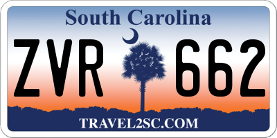 SC license plate ZVR662