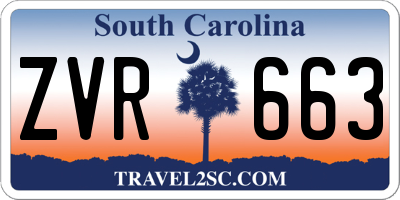 SC license plate ZVR663