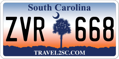 SC license plate ZVR668