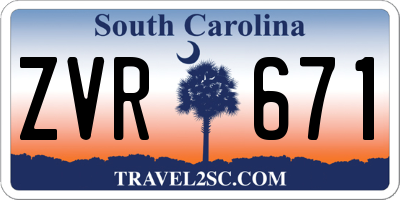 SC license plate ZVR671
