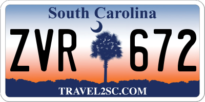 SC license plate ZVR672