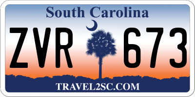 SC license plate ZVR673