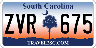 SC license plate ZVR675