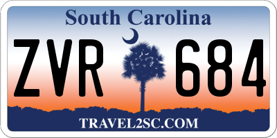 SC license plate ZVR684