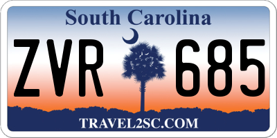 SC license plate ZVR685
