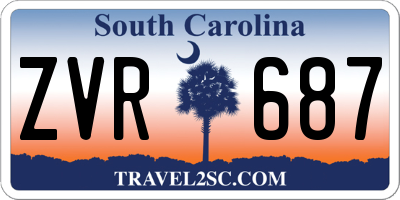 SC license plate ZVR687