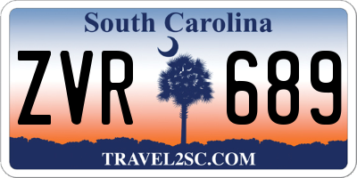 SC license plate ZVR689