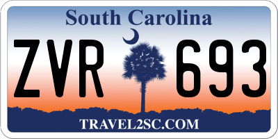 SC license plate ZVR693