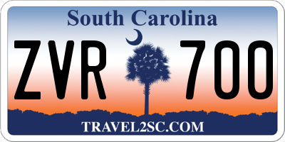 SC license plate ZVR700