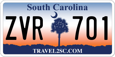 SC license plate ZVR701