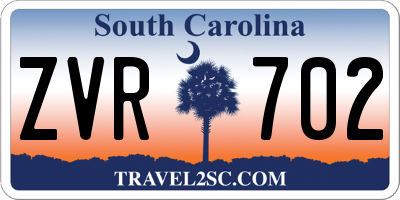 SC license plate ZVR702