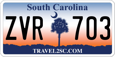 SC license plate ZVR703