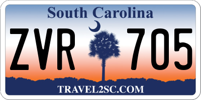 SC license plate ZVR705