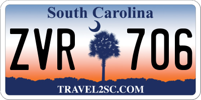 SC license plate ZVR706