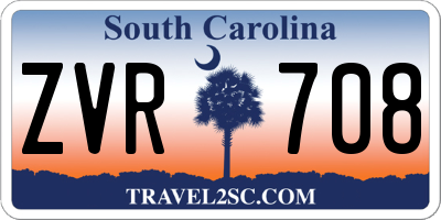 SC license plate ZVR708