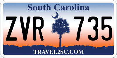 SC license plate ZVR735