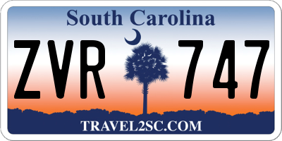 SC license plate ZVR747