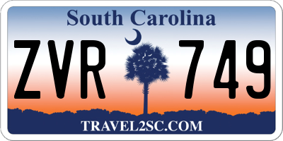 SC license plate ZVR749