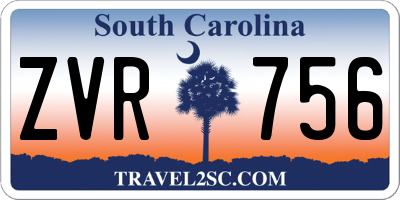 SC license plate ZVR756