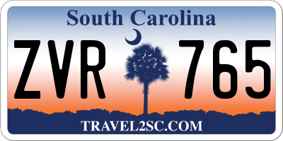 SC license plate ZVR765
