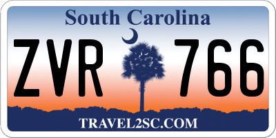 SC license plate ZVR766