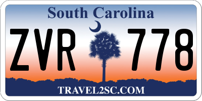 SC license plate ZVR778