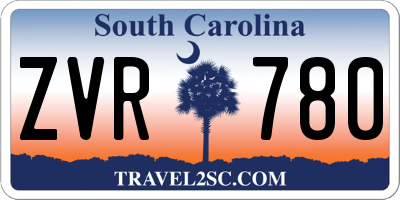 SC license plate ZVR780