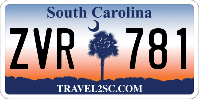 SC license plate ZVR781