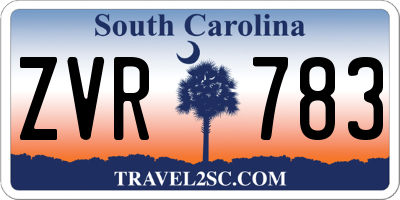 SC license plate ZVR783