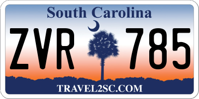 SC license plate ZVR785