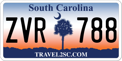 SC license plate ZVR788