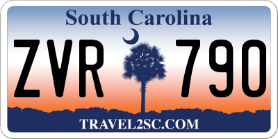 SC license plate ZVR790