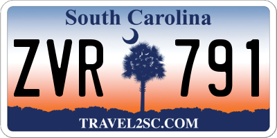 SC license plate ZVR791