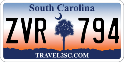 SC license plate ZVR794