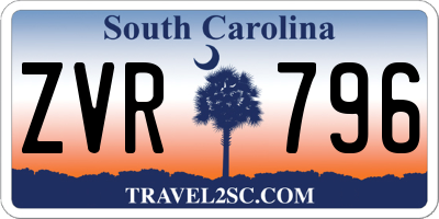 SC license plate ZVR796