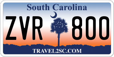 SC license plate ZVR800