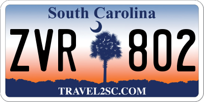 SC license plate ZVR802