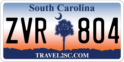 SC license plate ZVR804