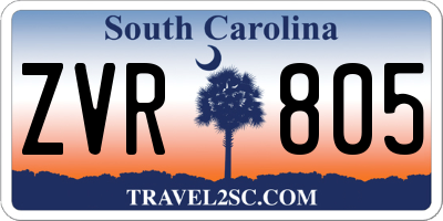 SC license plate ZVR805