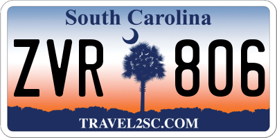 SC license plate ZVR806