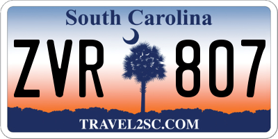 SC license plate ZVR807