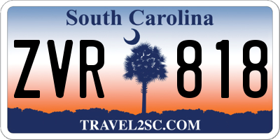 SC license plate ZVR818