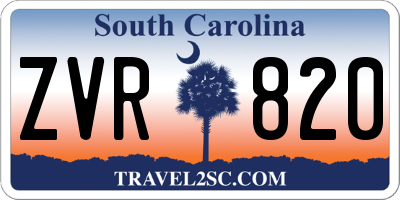 SC license plate ZVR820