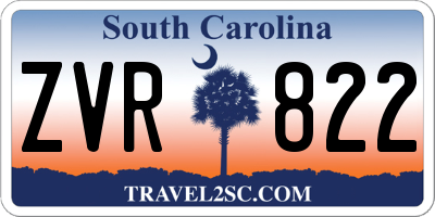SC license plate ZVR822