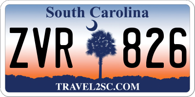 SC license plate ZVR826